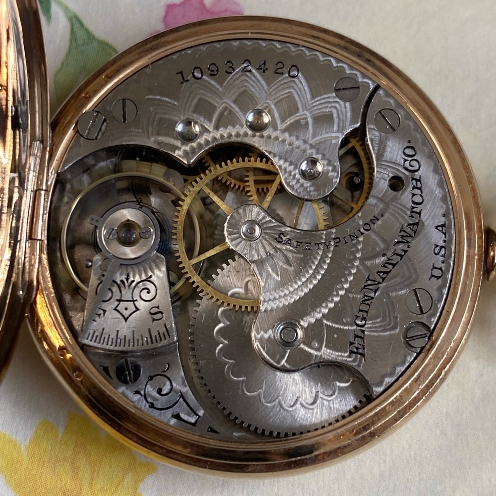 Rare 122yr.Old Solid 14K Gold Diamond Case Elgin 7J Moon&Star Pocket Watch. Runs - Picture 11 of 17